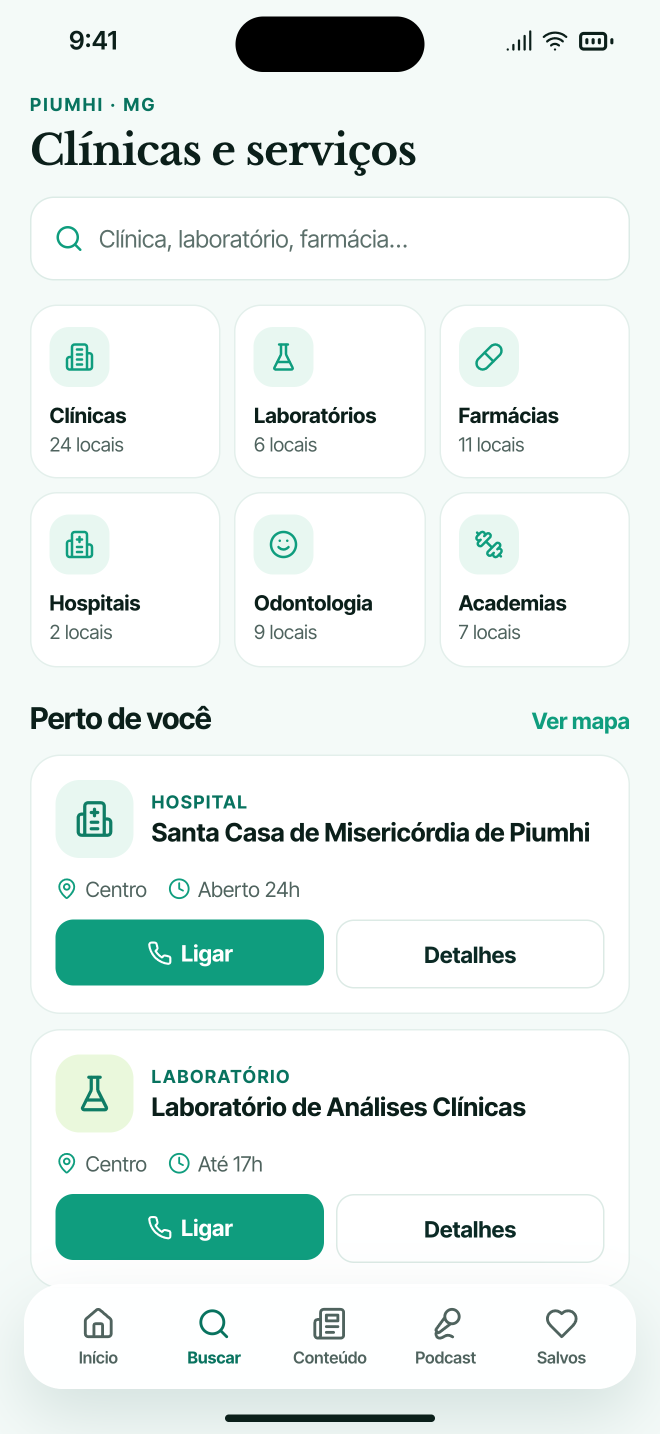 Clínicas e serviços
